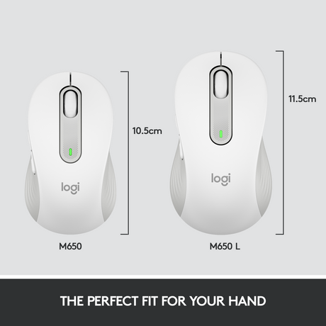 Logitech Signature M650 L Wireless Mouse, Off-white – Trådløse mus (billede 3)