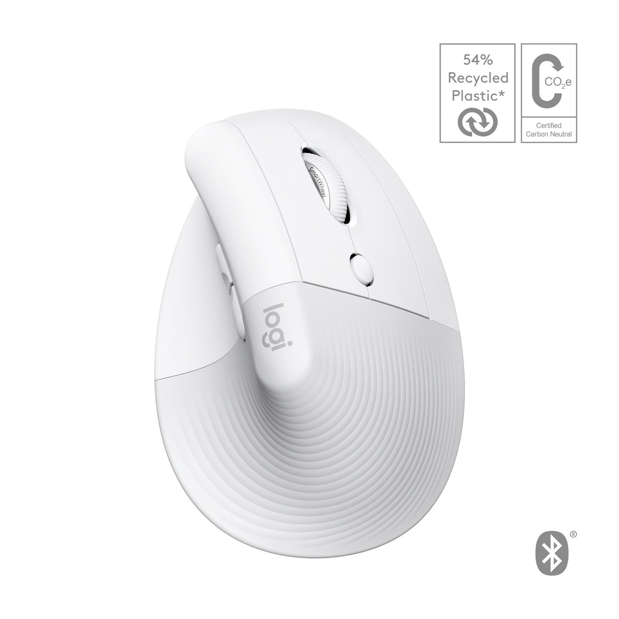 Logitech Lift for Mac Vertical Ergonomic Mouse, Off-White/Pale Grey – Trådløse mus (billede 1)