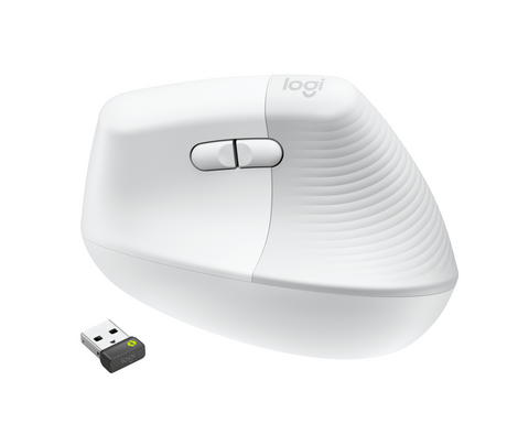 Logitech Lift Vertical Ergonomic Mouse for Business, White/Grey – Trådløse mus (billede 2)