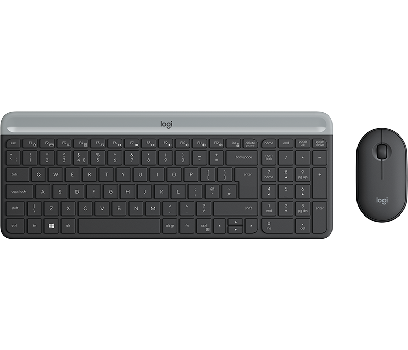 Logitech MK470 Slim Wireless Desktop Set, Graphite (Nordic) – Tastatur- og musesæt (billede 1)