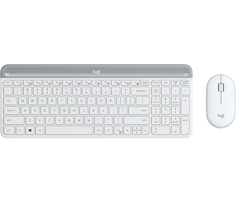 Logitech MK470 Slim Wireless Desktop Set, Offwhite (Nordic) – Tastatur- og musesæt (billede 1)