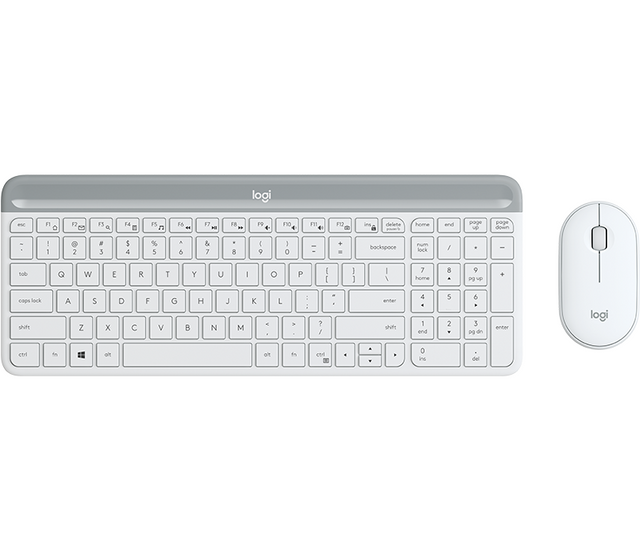 Logitech MK470 Slim Wireless Desktop Set, Offwhite (Nordic) – Tastatur- og musesæt (billede 1)