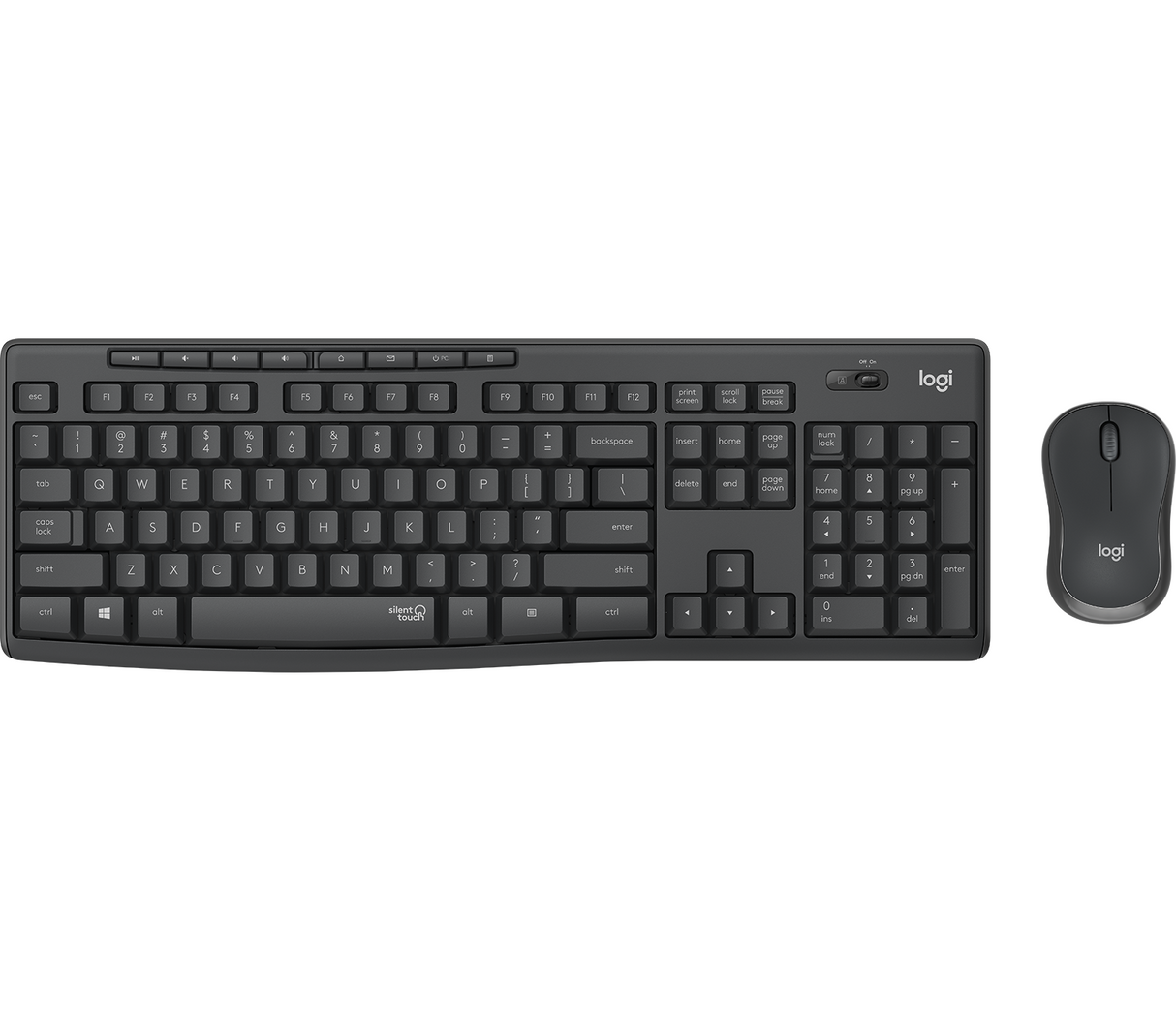 Logitech MK295 Silent Wireless Combo Desktop set, Graphite (Nordic) – Tastatur- og musesæt (billede 1)