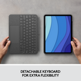 Logitech iPad Pro 11'' (1/2/3/4 gen / M4) Combo Touch, Grey (Nordic) (billede 4)