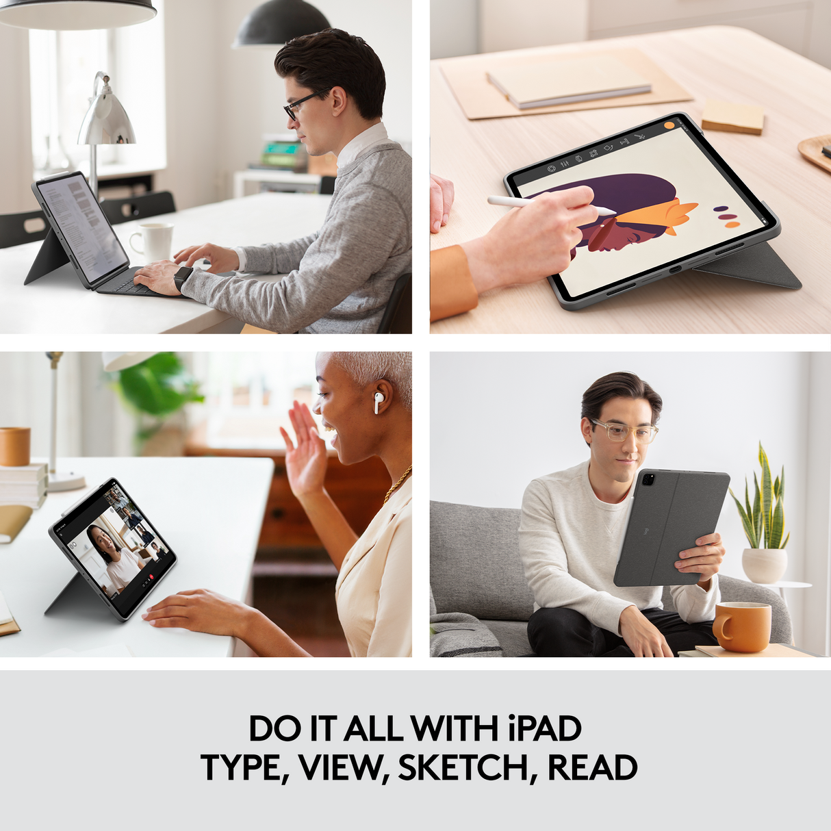Logitech iPad Pro 12.9'' Combo Touch, Grey (Nordic) (billede 3)