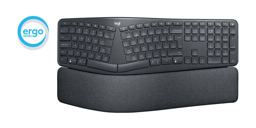 Logitech Ergo K860 Business Wireless Keyboard, Graphite (Nordic) – Tastaturer
