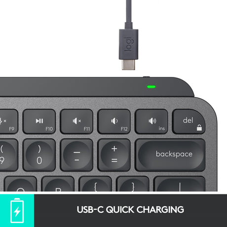 Logitech MX Keys Mini Minimalist Wireless Keyboard, Graphite (Nordic) – Trådløse tastaturer (billede 3)