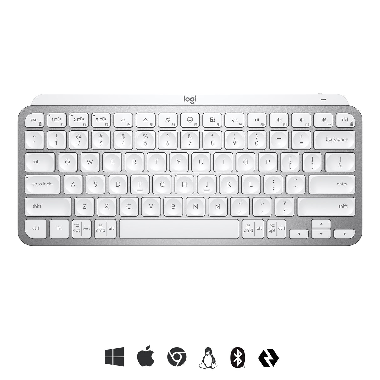 Logitech MX Keys Mini Minimalist Wireless Keyb, Pale Grey (Nordic) – Trådløse tastaturer (billede 2)