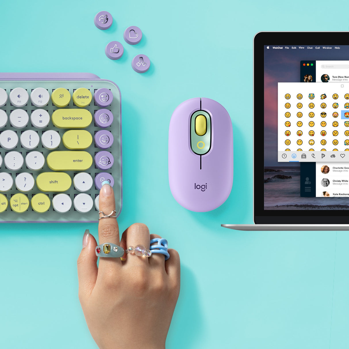 Logitech POP Keys Wireless Keyboard, Daydream Mint (Nordic) – Trådløse tastaturer (billede 3)