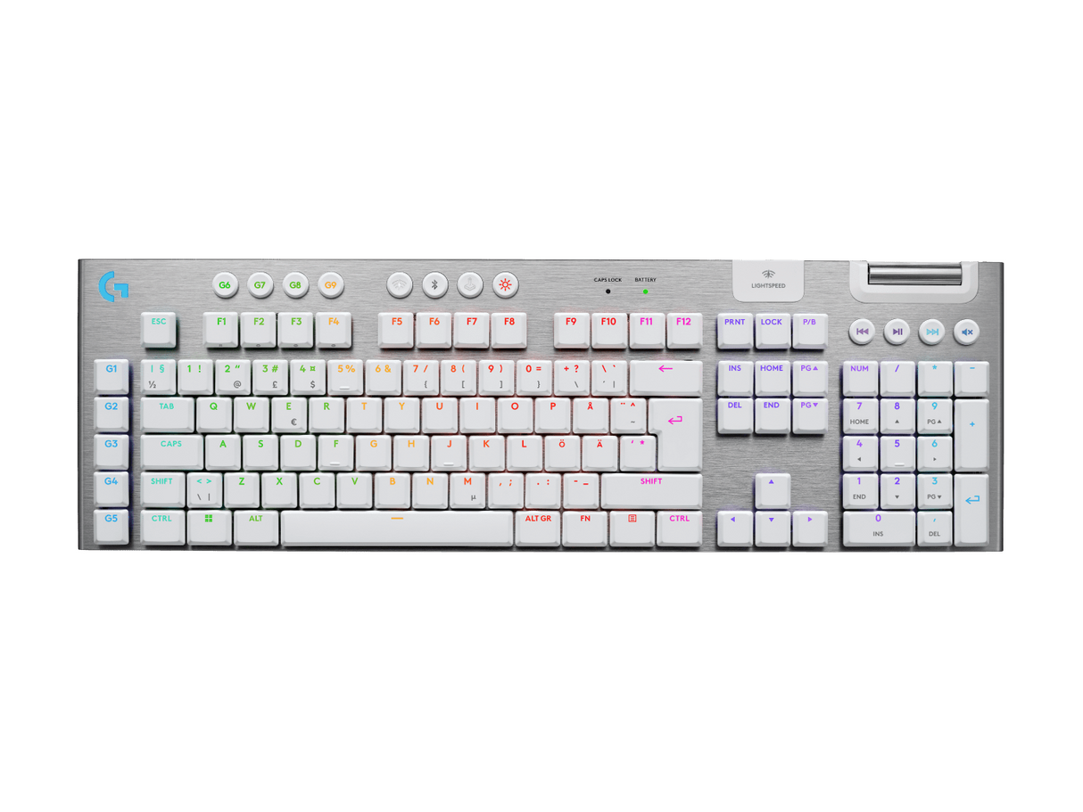 Logitech G915 X LIGHTSPEED Wireless Gaming KB Tactile, White (Nordic) – Tastaturer (billede 1)