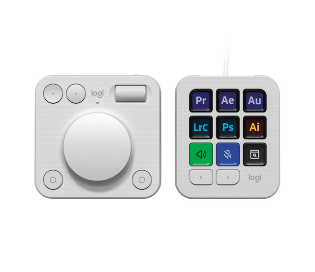 Logitech MX Creative Console, pale grey – Konsoller & controllere