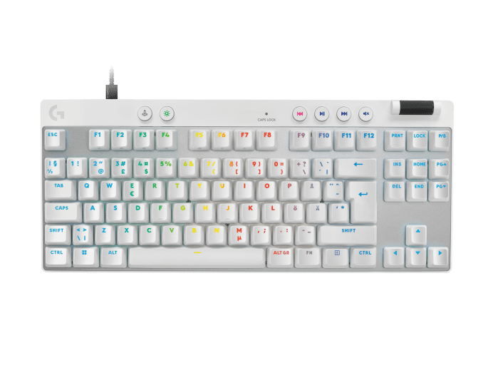 Logitech PRO X TKL RAPID Wired Gaming Keyboard Linear, White Nordic – Tastaturer (billede 1)