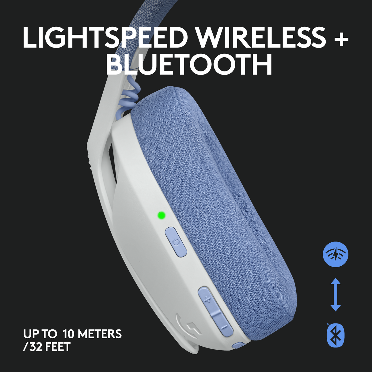 Logitech G435 LIGHTSPEED Wireless Gaming Headset, White – Headsets (billede 2)