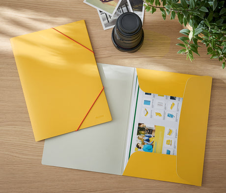 3-klap elastikmappe Cosy karton A4 gul – image 2