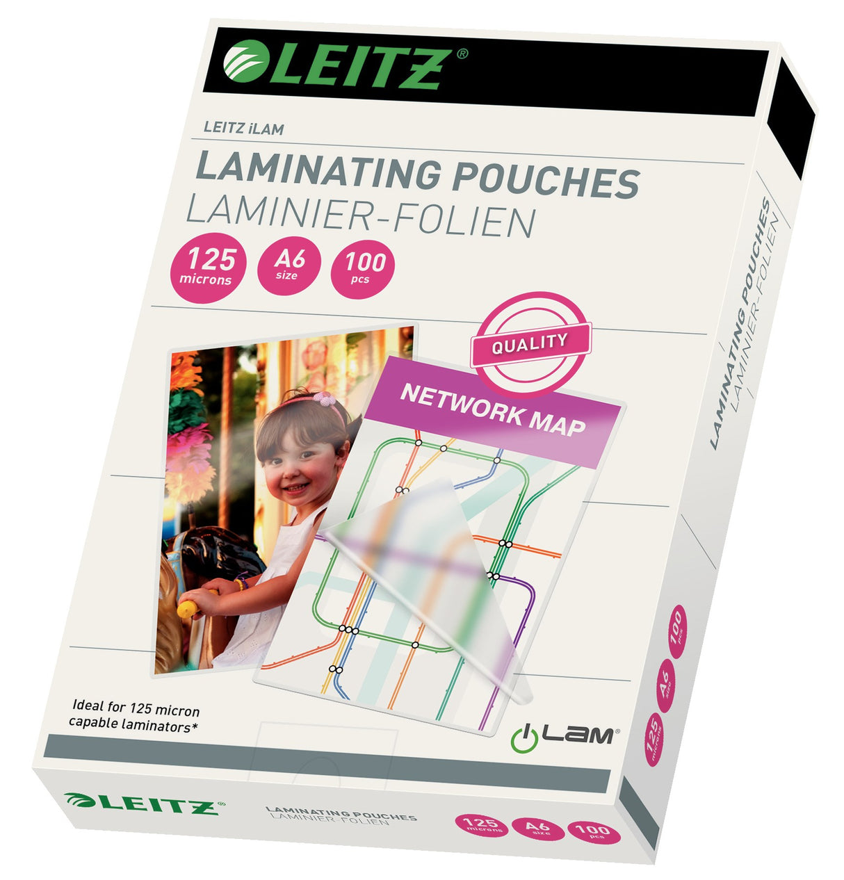 Leitz Lamineringslomme glans 125my A6 (100) – Laminering & tilbehør (billede 1)
