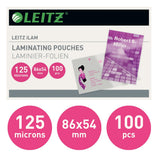 Leitz Lamineringslomme glans 125my 54x86 (100) – Laminering & tilbehør (billede 2)
