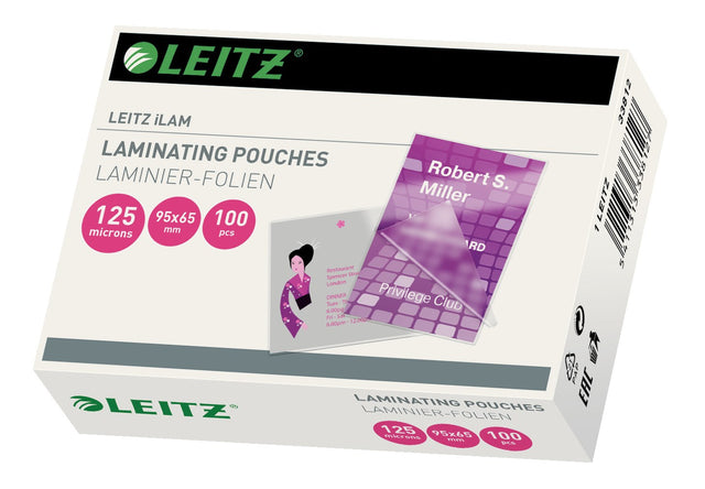 Leitz Lamineringslomme glans 125my 65x95 (100) – Laminering & tilbehør (billede 1)
