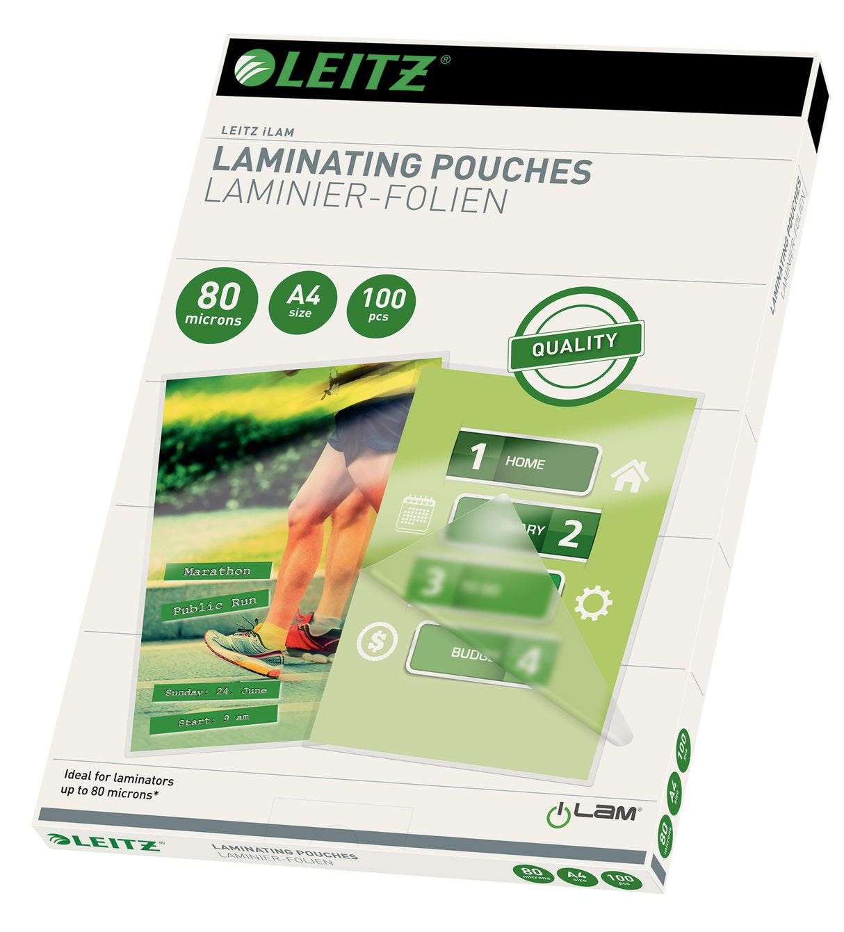 Leitz Lamineringslomme glans 80my A4 (100) – Laminering & tilbehør (billede 1)