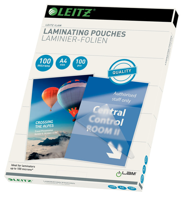 Leitz Lamineringslomme glans 100my A4 (100) – Laminering & tilbehør (billede 1)