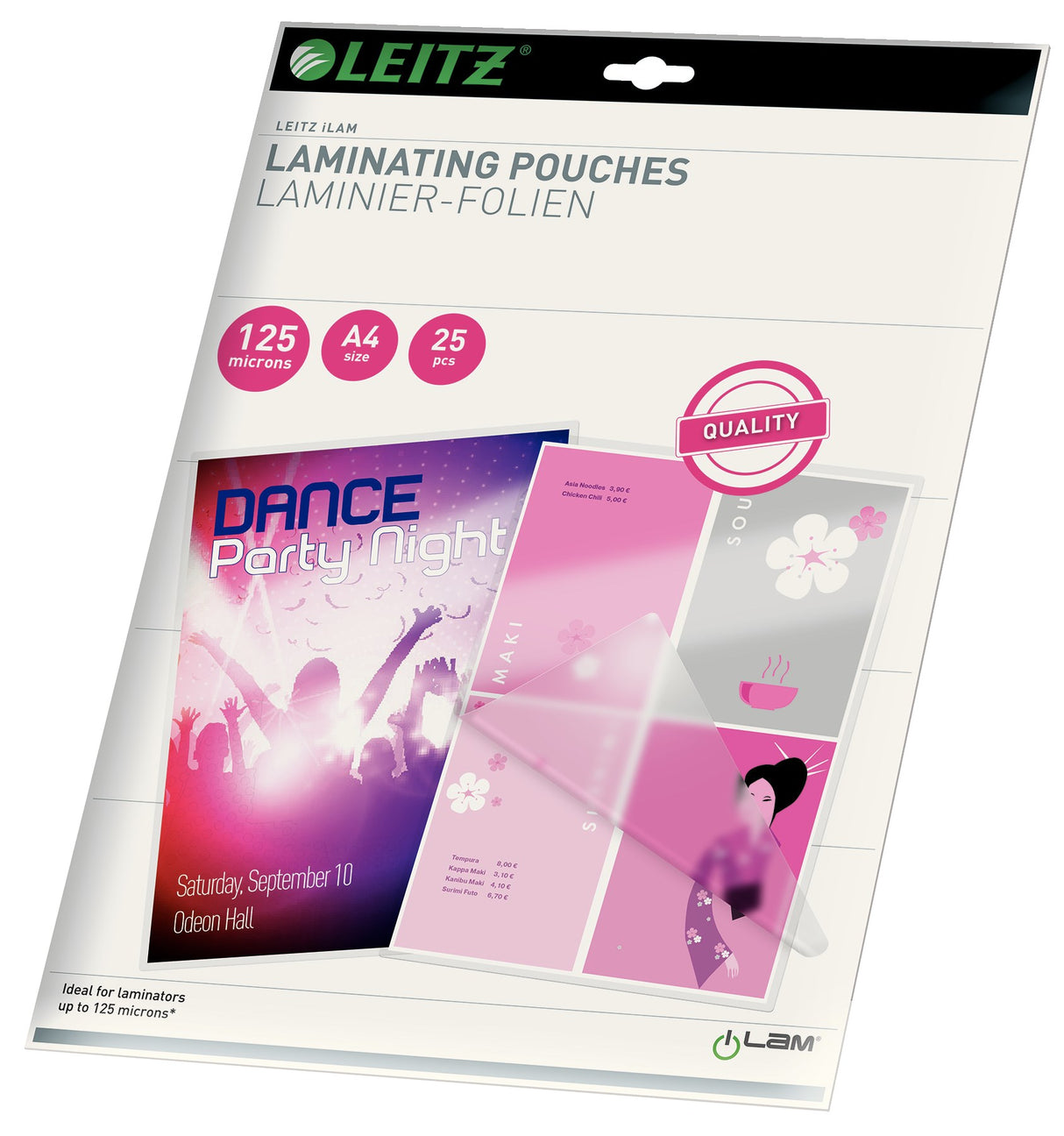 Leitz Lamineringslomme glans 125my A4 (25) – Laminering & tilbehør (billede 1)