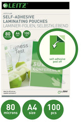 Leitz Lamineringslomme selvklæb 80my A4 (100) – Laminering & tilbehør (billede 2)