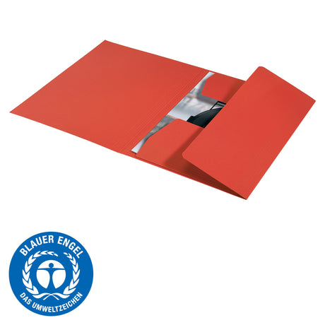 3-klap mappe recycle karton A4 rød – image 9