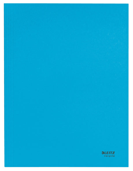 3-klap mappe recycle karton A4 blå – image 6