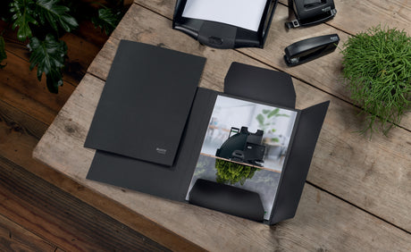3-klap mappe recycle karton A4 sort – image 9