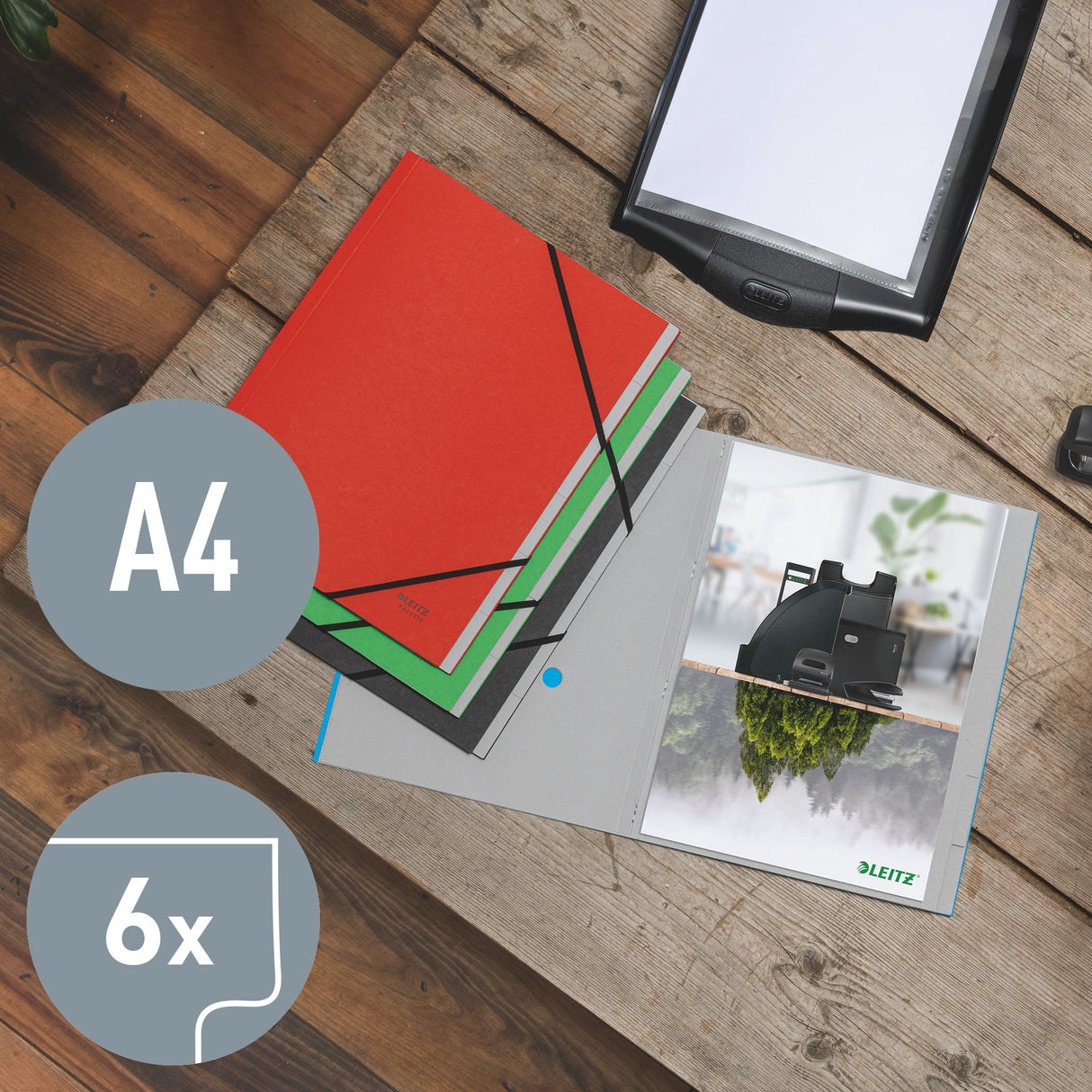 Leitz Sorteringsmappe recycle karton A4 6-delt grøn – Sorteringsmapper (billede 2)