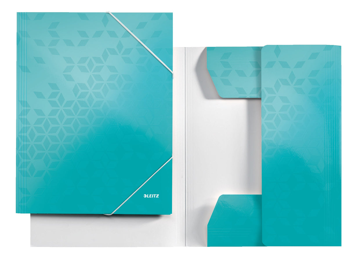 3-klap elastikmappe WOW A4 isblå – image 3