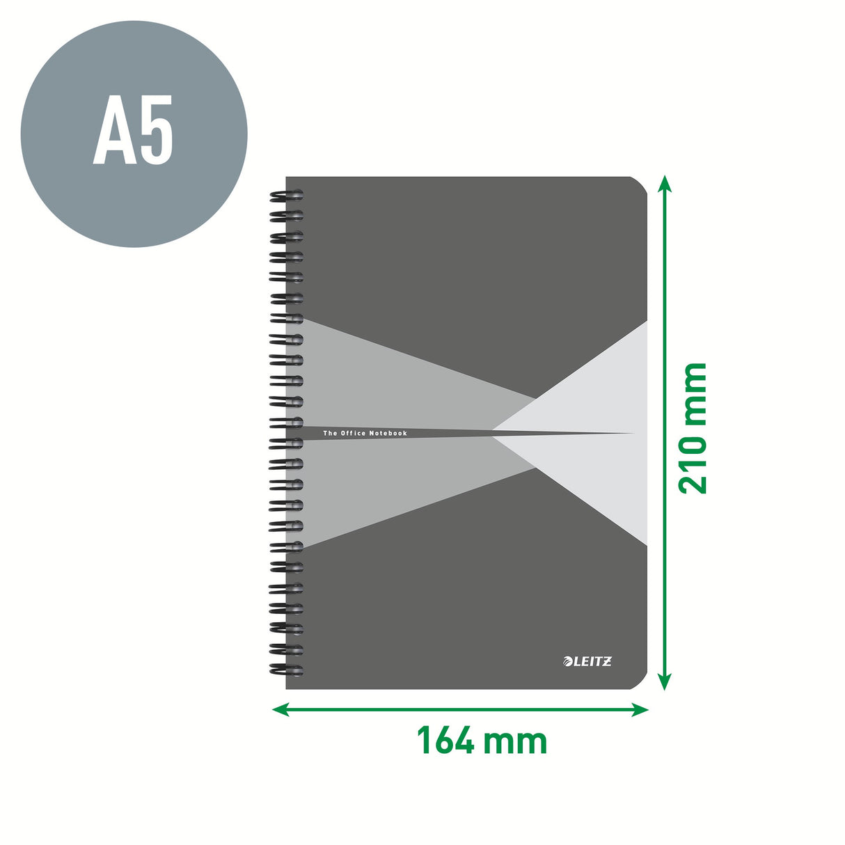 Notesblok Office karton A5 kvad. 80g/90ark grå