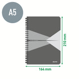 Notesblok Office karton A5 kvad. 80g/90ark grå