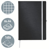 Notesbog Style hardcover A4 kvad. 100g/80ark sort