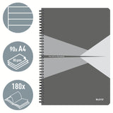 Notesblok Office PP A4 lin. 80g/90ark grå