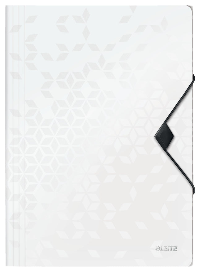 3-klap elastikmappe WOW PP A4 hvid – image 1