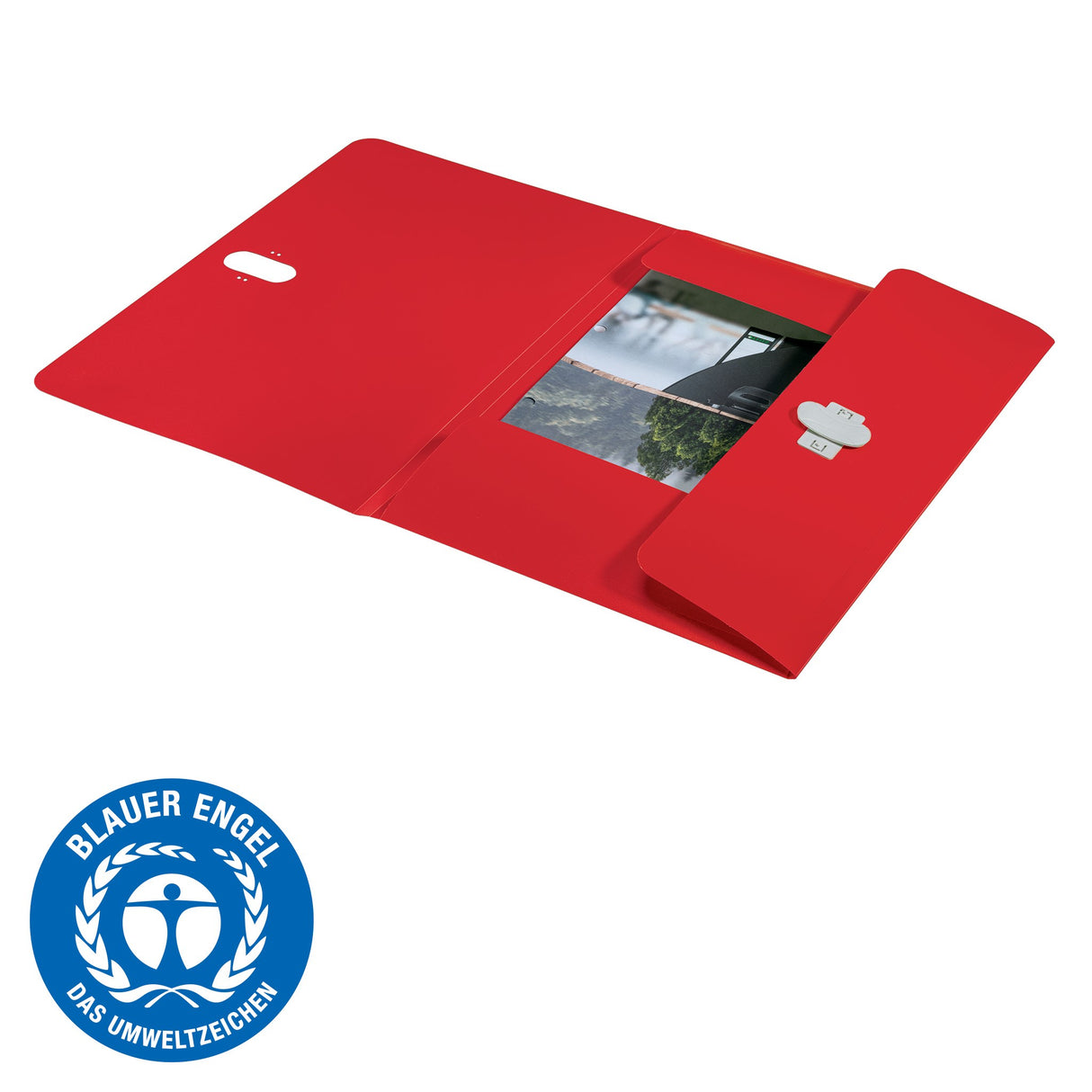 3-klap mappe recycle PP A4 rød – image 2