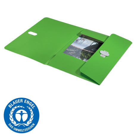 3-klap mappe recycle PP A4 grøn – image 2