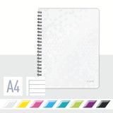 Notesblok WOW PP A4 m/hul lin.80ark hvid