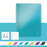 Notesbog WOW PP A4 m/hul lin. 80arkisblå