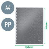 Notesblok WOW PP A4 kvad. 80g/80ark sort