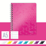 Notesbog WOW PP A5 m/hul lin. 80ark pink