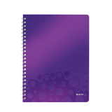 Notesbog WOW PP A5 m/hul lin 80ark lilla