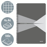 Notesblok Office karton A4 kvad.80g/90ark grå