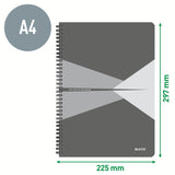 Notesblok Office karton A4 kvad.80g/90ark grå