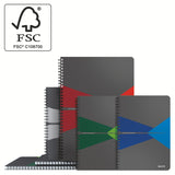 Notesblok Office karton A4 lin. 80g/90ark grå