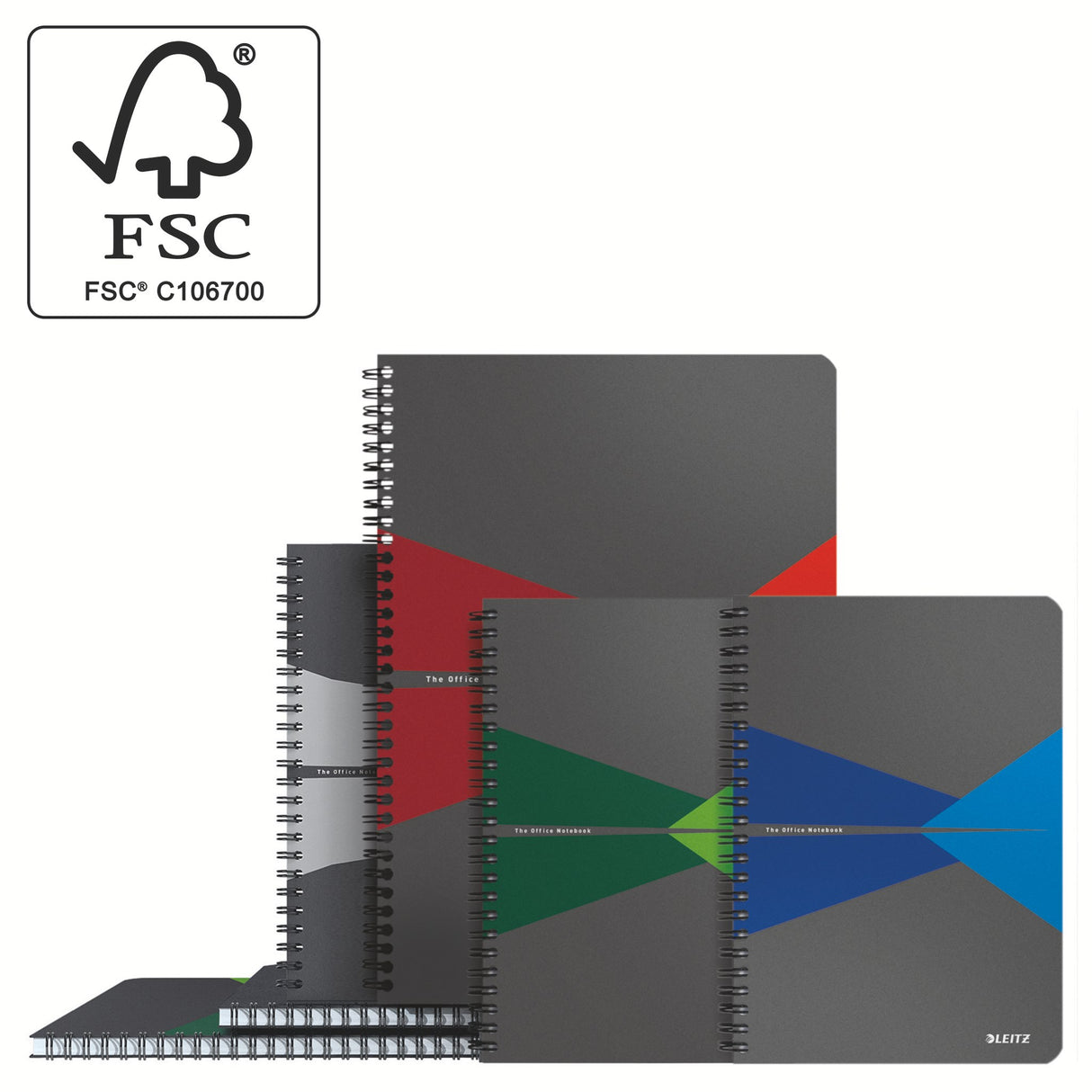 Notesblok Office karton A4 lin. 80g/90ark grå