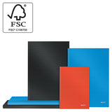 Notesbog Solid hardcover A4 lin. 80g/80ark sort