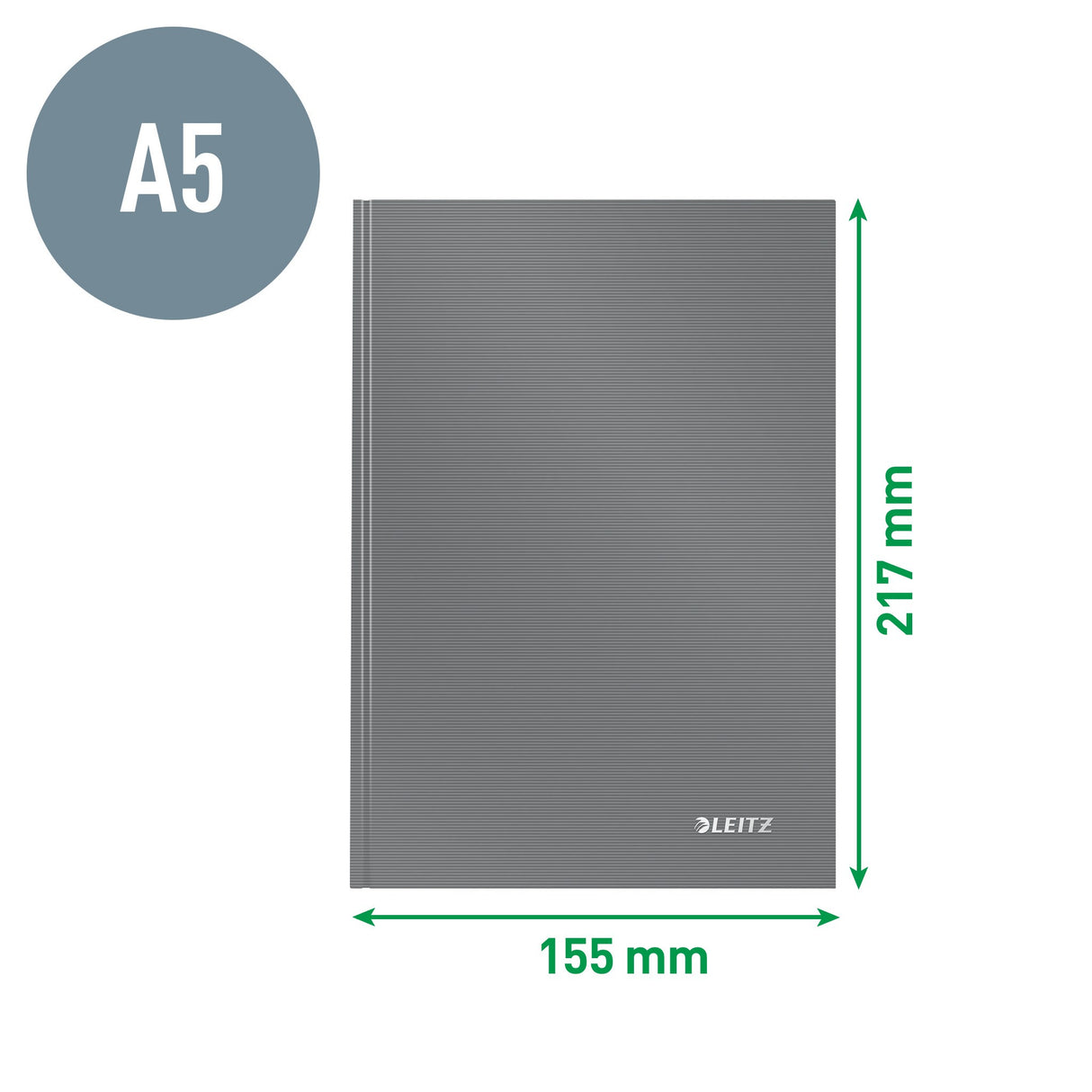 Notesbog Solid hardcover A5 kvad. 80g/80ark sort