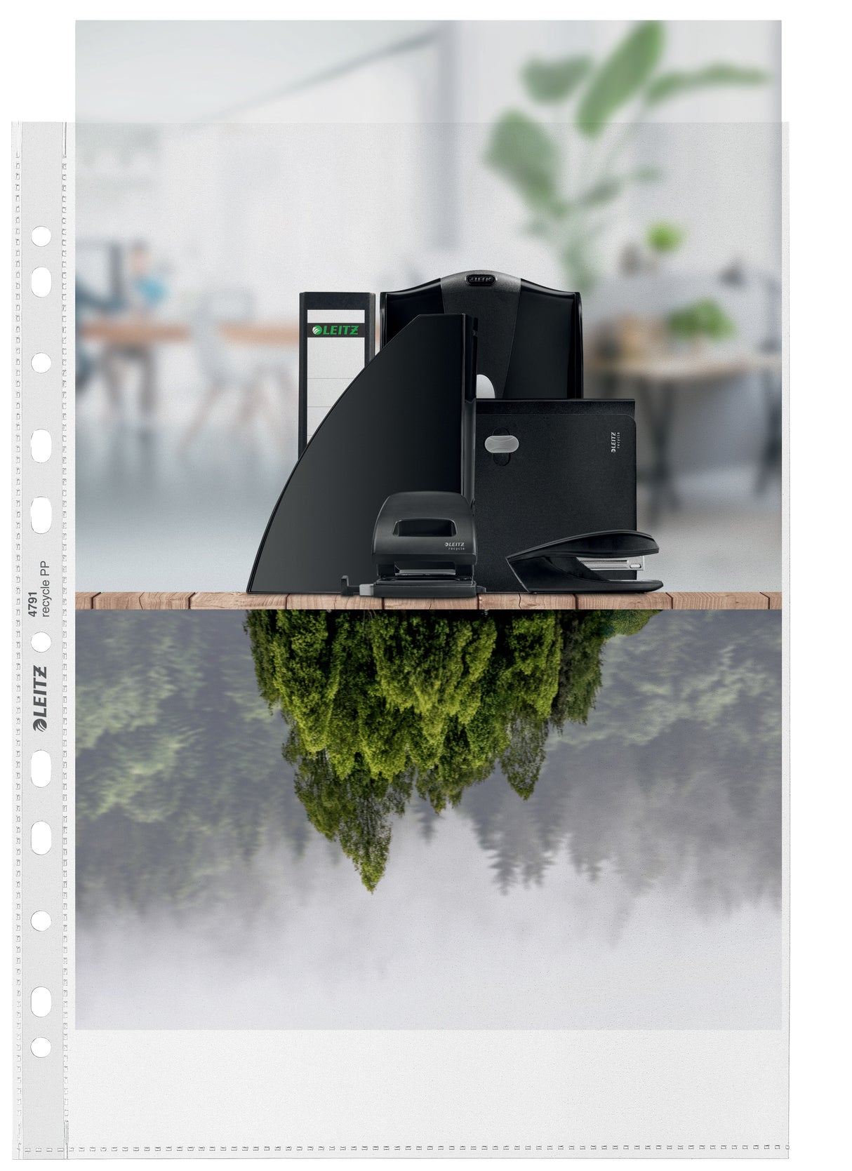 Lomme recycle 100my PP præg A4 TÅ (100) – image 1