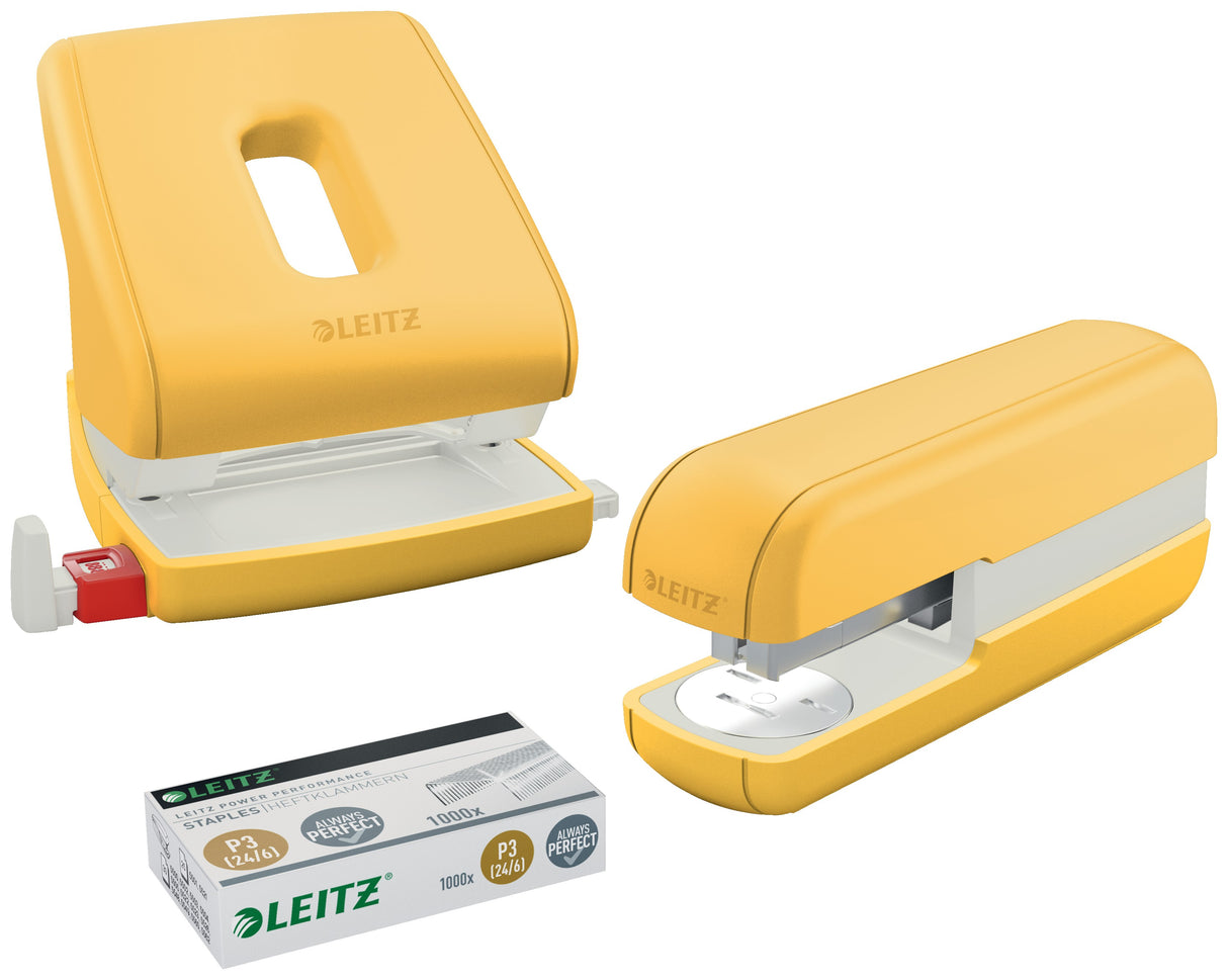 Leitz Hulapparat Cosy 2-huls t/30ark gul – Hulapparater (billede 5)